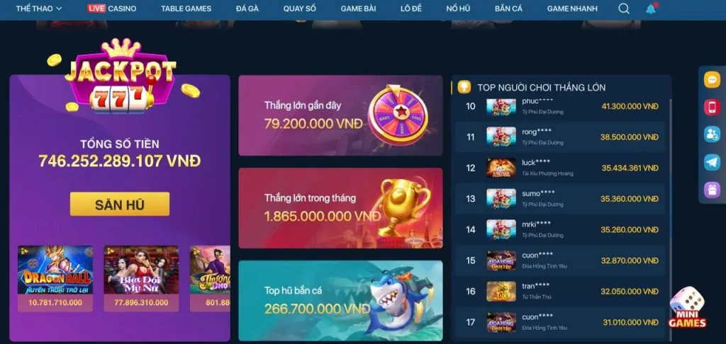 Thưởng Jackpot